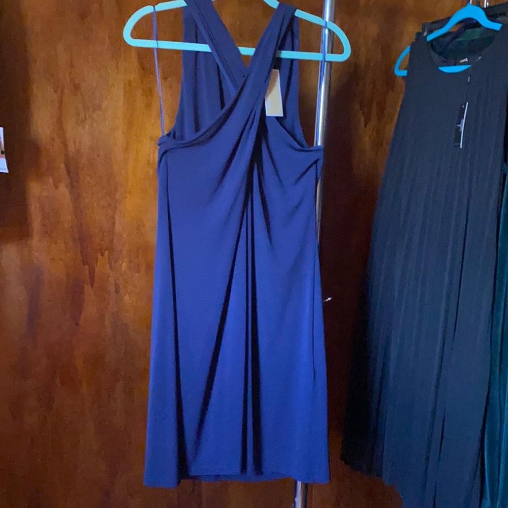 Beautiful navy blue Michael Kors halter neck go anywhere dress. New w/tags.